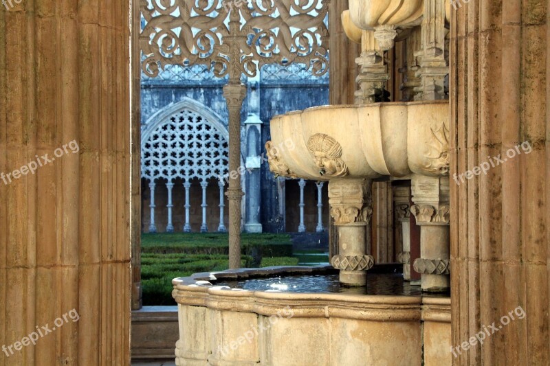 Portugal Batalha Fountain Monument Tourism