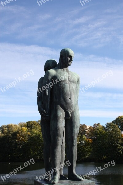 Statue Man Art Sky Autumn