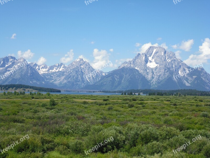 Grand Teton National Park Mountains Rocky America