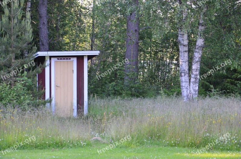 Wood Toilet Sweden Norrland Outhouse