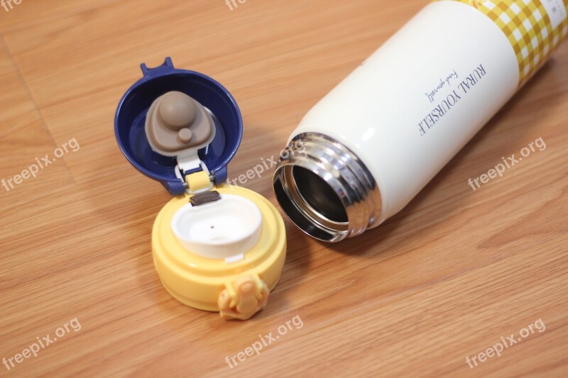 Hot Water Bottle Vacuum Flask Yellow Water Glasses Free Photos