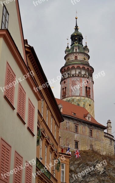 Tower Castle Czech Krumlov Monument Free Photos