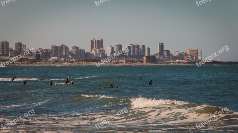 Mar Del Plata Surf Sea Landscape Summer