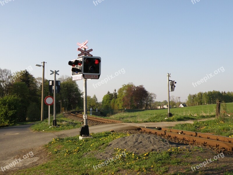 Track Crossing Train Crossing Railroad Tracks Railway