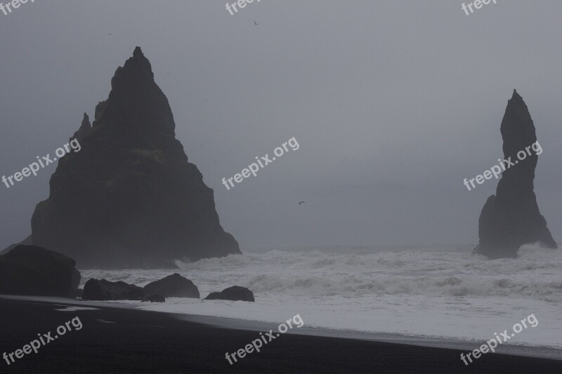 Black Beach Iceland Nature Free Photos