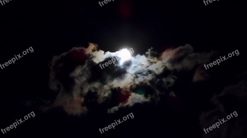 Moon Sky Full Moon Clouds Cloud