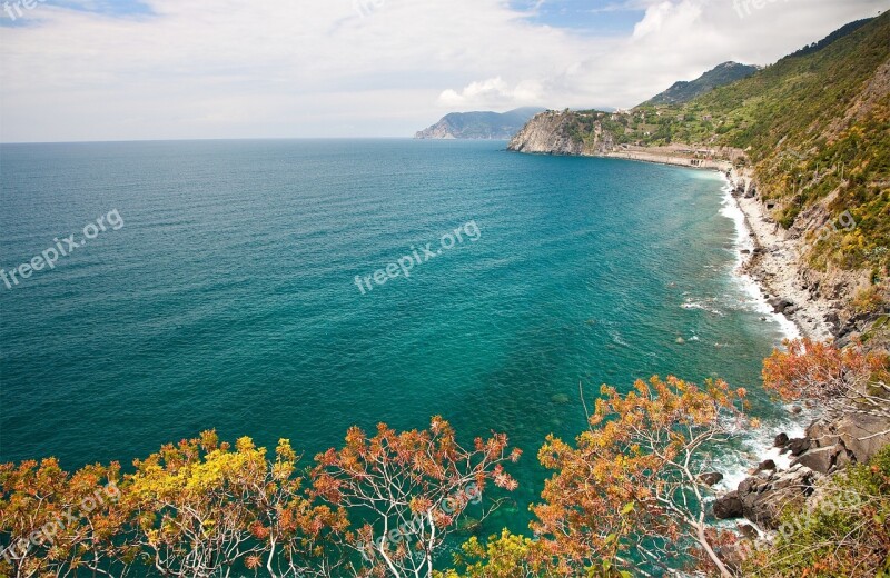 Liguria Coastline Panorama Italian Water