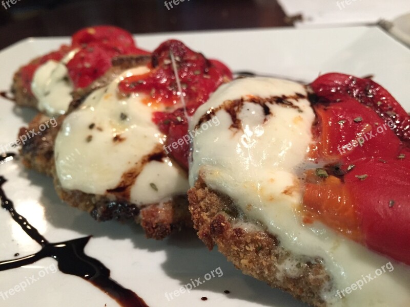 Eggplant Baked Mozzarella Food Dinner