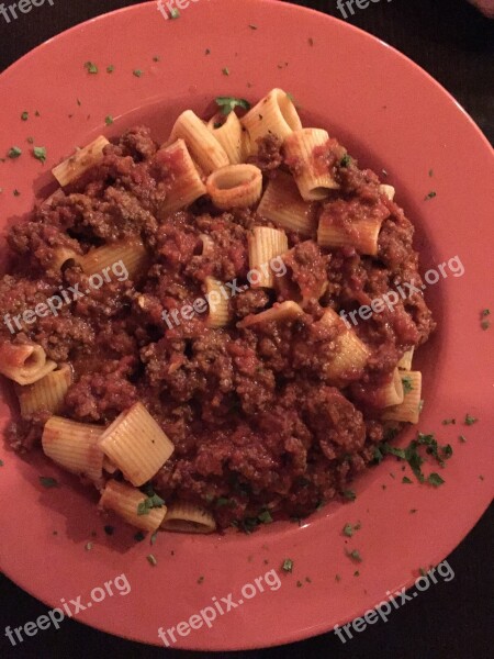 Pasta Italian Bolognese Meat Food