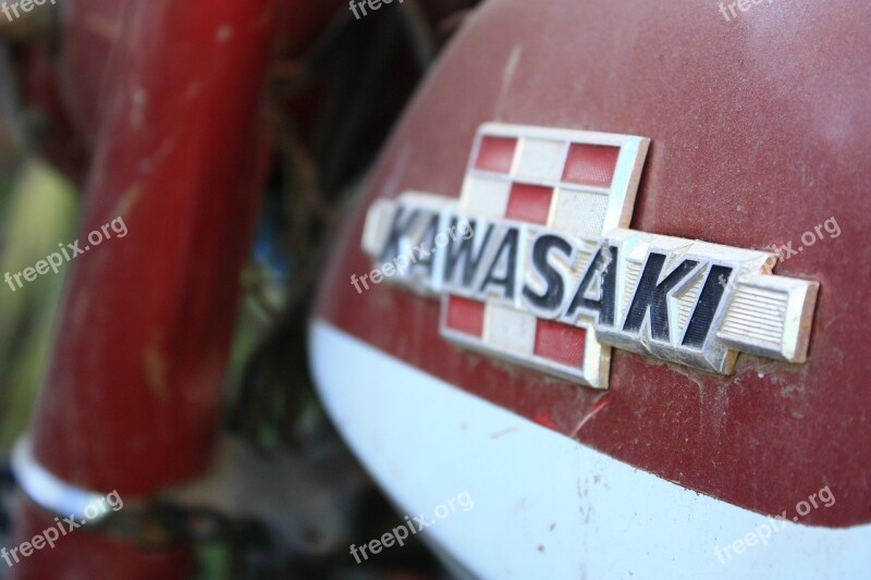 Kawasaki Motorcycle Bike Retro Vintage