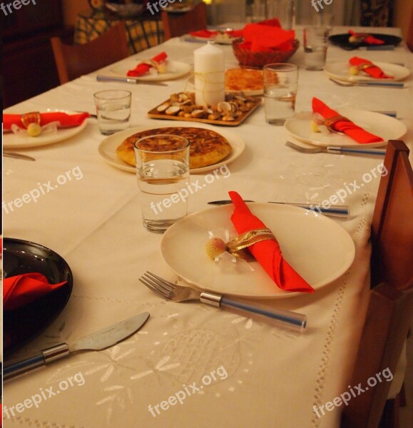 Table Christmas Cutlery Tortilla Celebration