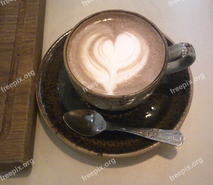 Cup Of Coffee Portrait Beverage Heart Relaxation