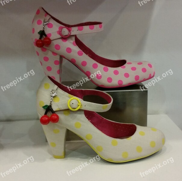 Shoes Cherry Fashion Retro Vintage