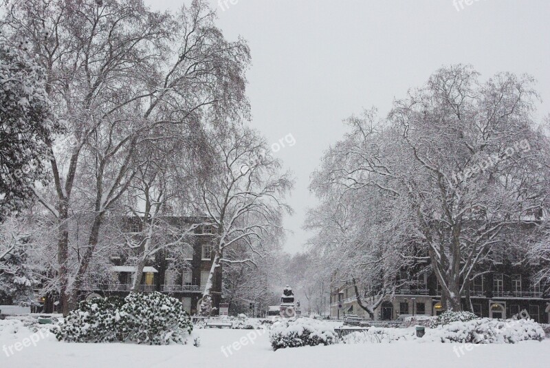 Snow London City Bloomsbury Square