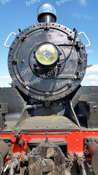 Steam Train Headlight Train Railroad Railway