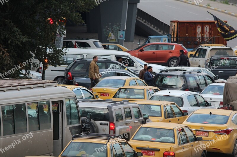 Traffic Traffic Jam Baghdad Iraq Free Photos