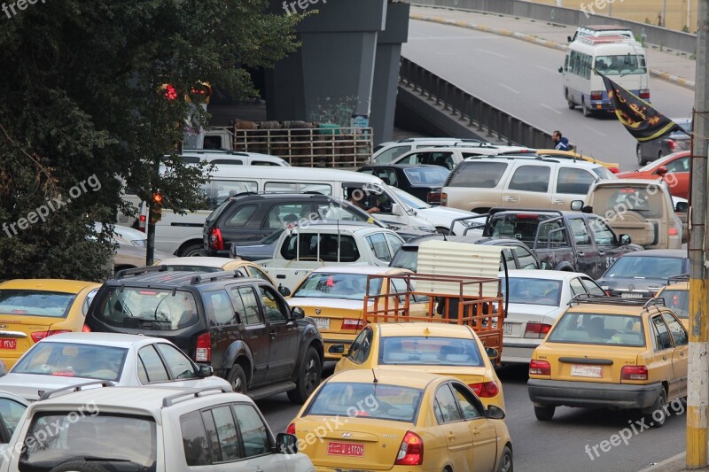 Traffic Traffic Jam Baghdad Iraq Free Photos