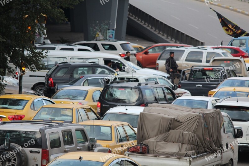 Traffic Traffic Jam Baghdad Iraq Free Photos