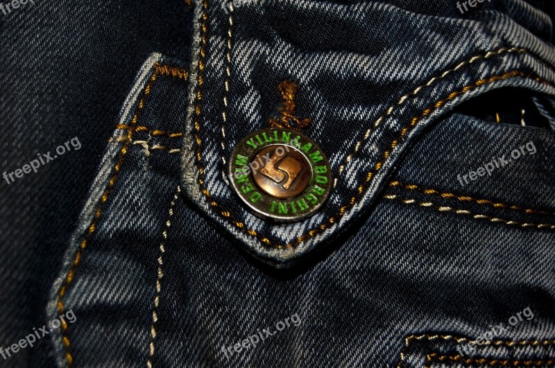 Fabric Jeans Button Seam Free Photos