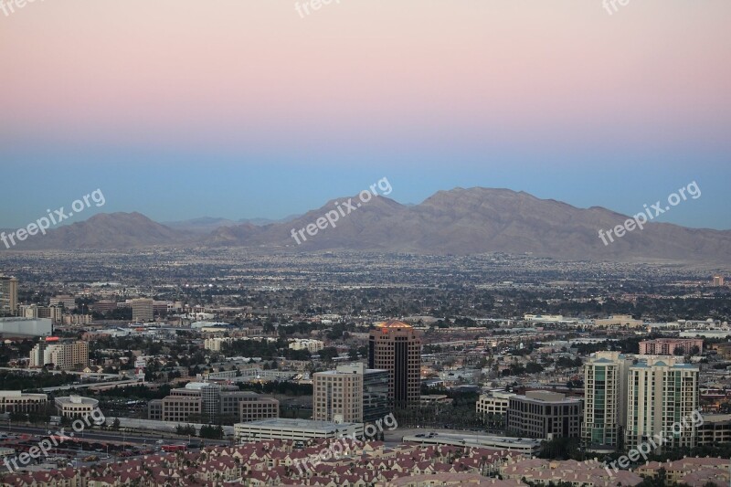 Las Vegas Skyline Mountains Vegas City