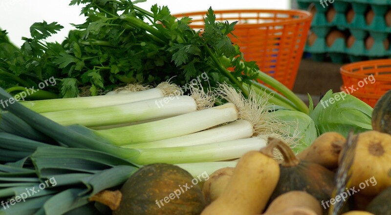 Leeks Vegetables Market Vegetable Garden Free Photos