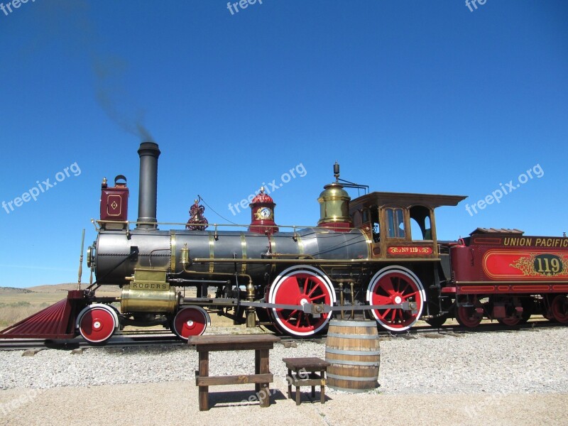 Train Tracks Telephone Pole Train Railroad Transportation