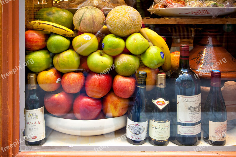 Window France Fruit Wine Display