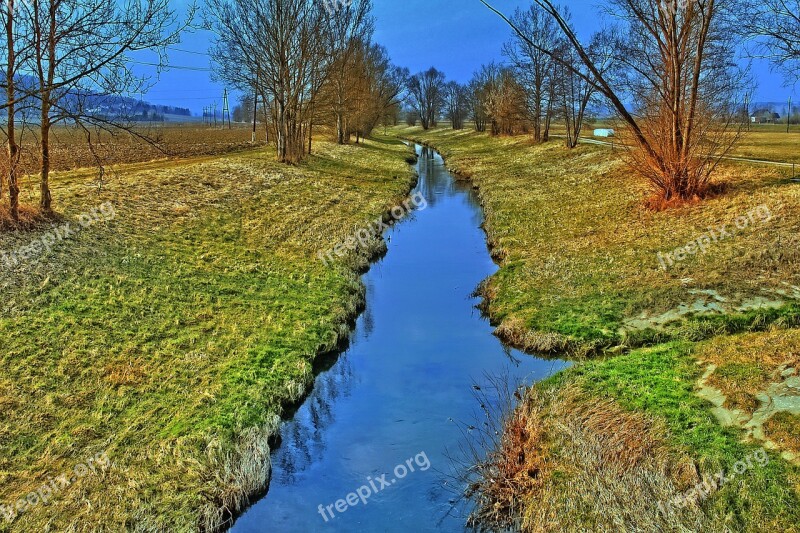 Bach Bank Landscape Creek Hdr Image