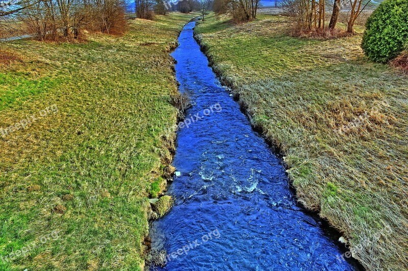 Bach Bank Landscape Creek Hdr Image