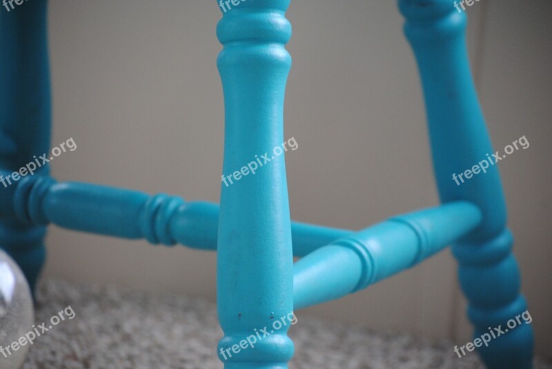 Chair Rungs Steps Construction Blue