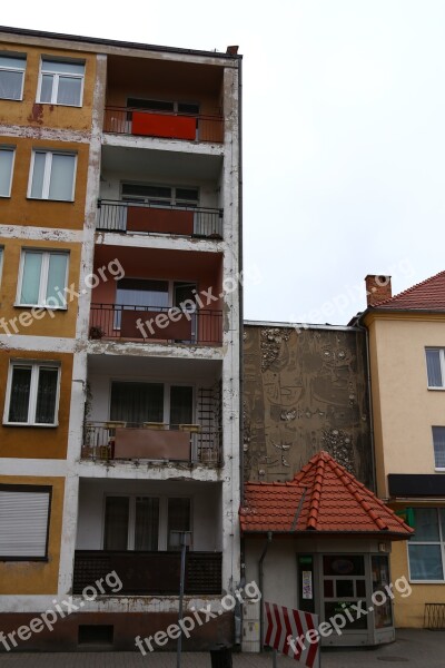 Block Balconies Emboss Nowa Sól Buildings