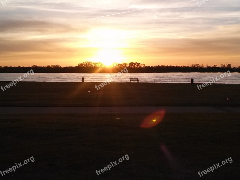 Memphis Sunset Tennessee Cityscape Usa