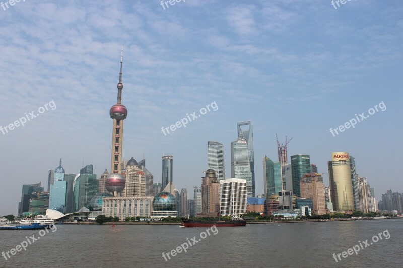 Shanghai The Bund Huangpu River Free Photos