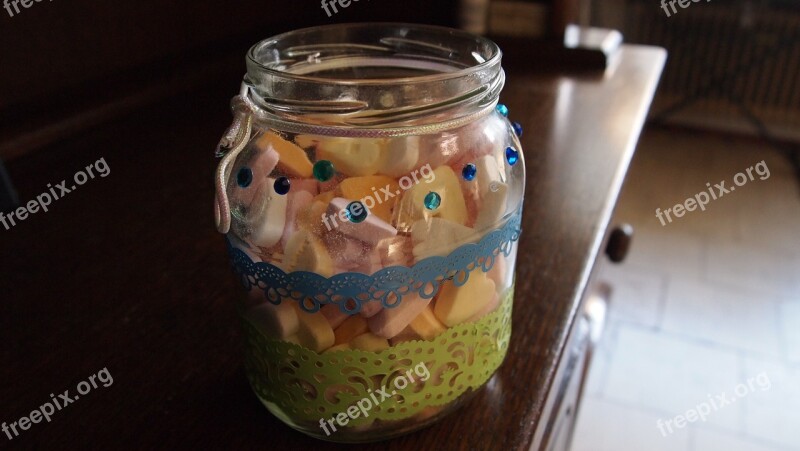 Sweets Hearts Glass Pot Stock