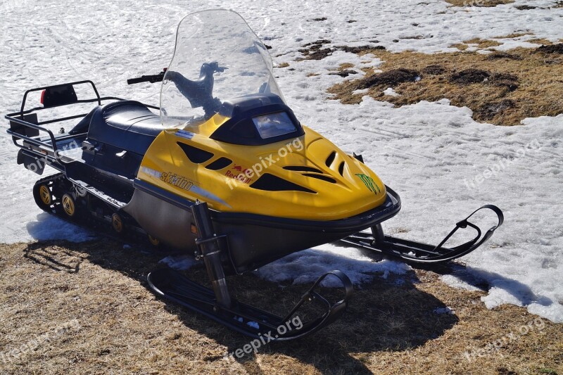 Winter Snow The Sled Mountains Snowmobile