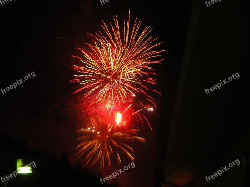 Fireworks Light Colorful Feast Cheerfulness