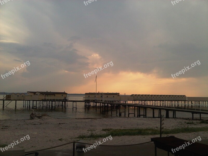 Sunset Sea Horizon Atmosphere Beach