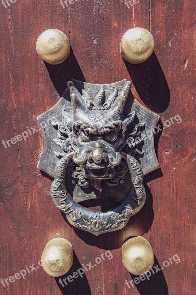 Handle Chinese Dragon Building Asian