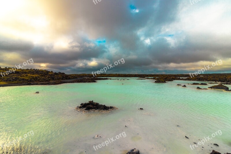 Lagoon Iceland Water Landscape Blue