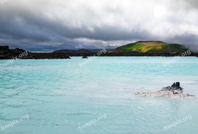 Iceland Lagoon Water Landscape Blue