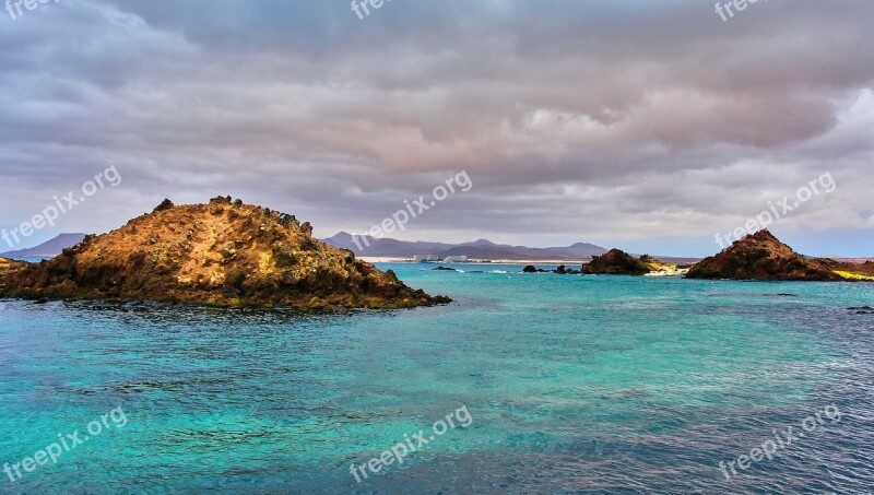 Sea Rocks Islands Costa Landscape Sky