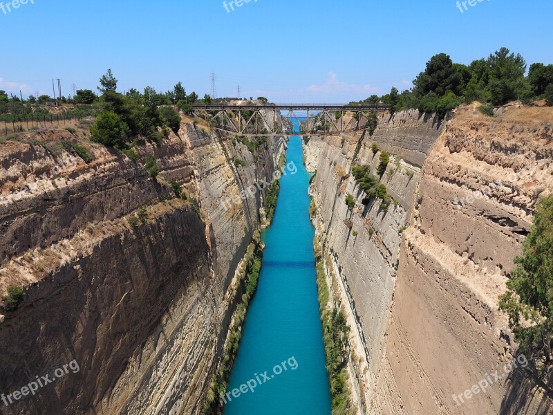 Greece Channel Corinth Water Bridge