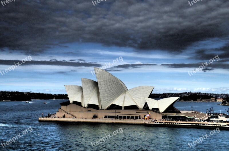 Sydney Opera House Stormy Dark Moody