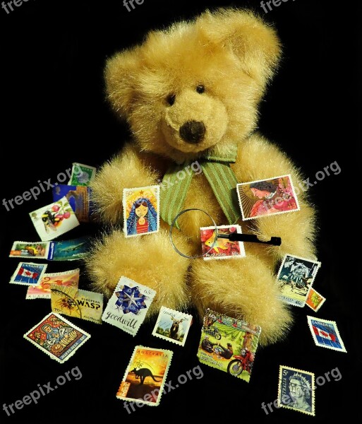 Teddy Bear Stamps Collecting Hobby