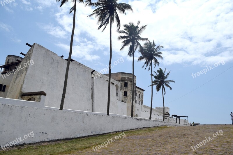 Elmina Slave Castle Cape Coast Ghana Palm