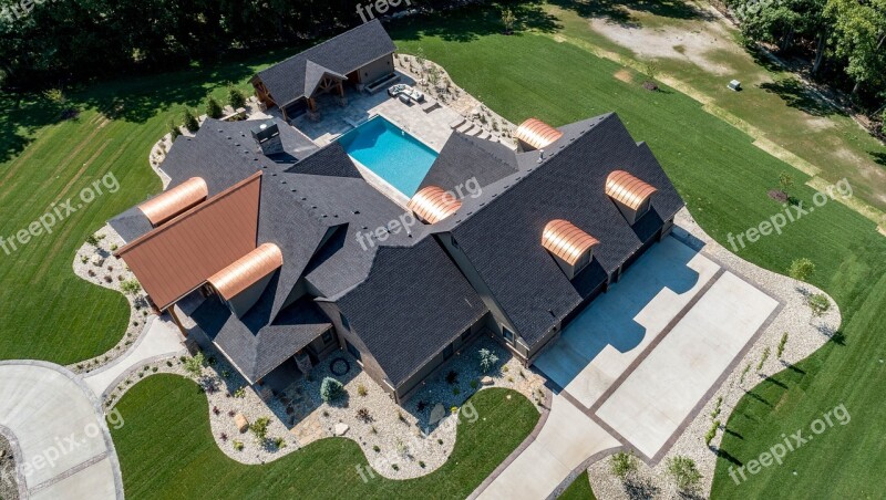 Real Estate Drone Exterior Mansion Free Photos