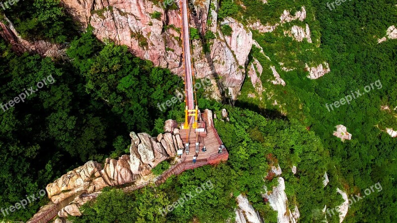 Drone Aerial View Rock Mountain Landscape