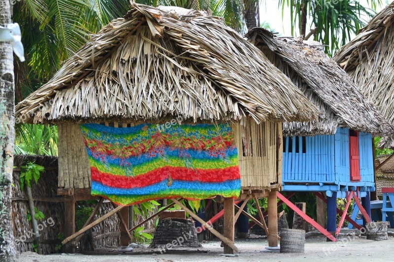 Hut Grass Tropical Nature Rural