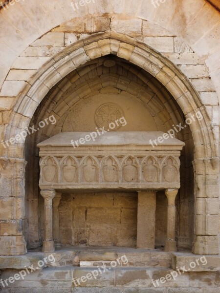 Tomb Grave Church Gothic Vallbona De Les Monges