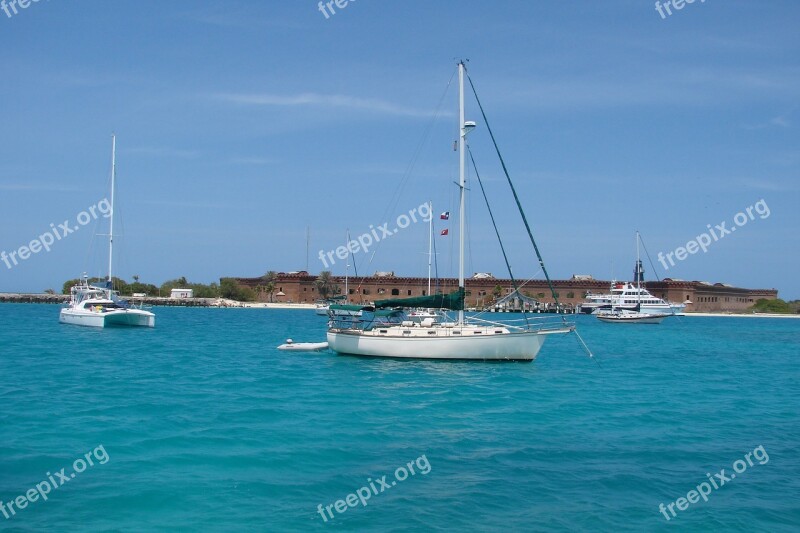 Fort Jefferson Sailboat Water Free Photos